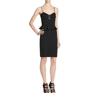 PARKER Sachi Combo Dress Peplum Sleeveless Mini